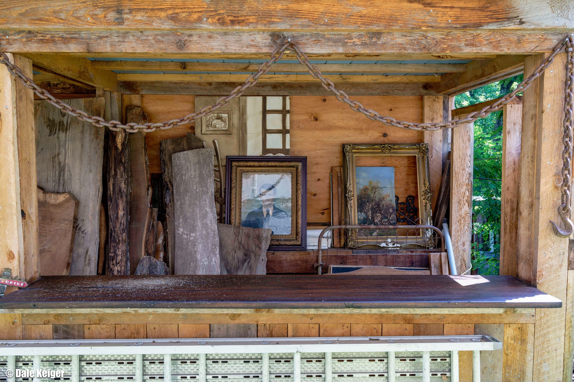 Clutter art, or, can you believe how much crap is on that porch?