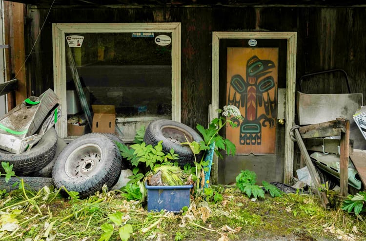 Clutter art, or, can you believe how much crap is on that porch?